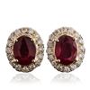 Image 1 : 14KT Yellow Gold 3.08ctw Ruby and Diamond Earrings