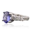 Image 2 : 18KT White Gold 2.00ct Tanzanite and Diamond Ring
