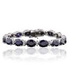Image 1 : 14KT White Gold 28.64ctw Sapphire and Diamond Bracelet