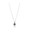 Image 2 : 14KT White Gold 4.55ct Tanzanite and Diamond Pendant With Chain