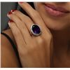 Image 4 : 14KT White Gold 13.37ct Amethyst and Diamond Ring