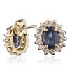 Image 2 : 14KT Yellow Gold 1.91ctw Sapphire and Diamond Earrings