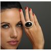 Image 2 : 18KT Yellow Gold 40.00ct Onyx and Diamond Ring