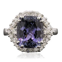 14KT White Gold 5.38ct Tanzanite and Diamond Ring