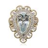 Image 3 : 14KT Yellow Gold 5.72ct Aquamarine and Diamond Ring