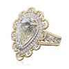 Image 4 : 14KT Yellow Gold 5.72ct Aquamarine and Diamond Ring