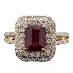 14KT Yellow Gold 3.06ct Ruby and Diamond Ring