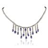 Image 3 : 14KT White Gold 6.02ctw Tanzanite and Diamond Necklace