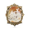 Image 1 : 10KT Yellow Gold Shell Cameo Brooch