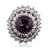 Image 1 : 14KT Yellow Gold 7.95ct Amethyst and Diamond Ring