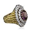 Image 2 : 14KT Yellow Gold 7.95ct Amethyst and Diamond Ring