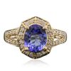 Image 1 : 14KT Yellow Gold 1.85ct Tanzanite and Diamond Ring