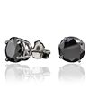 Image 2 : 14KT White Gold 3.31ctw Black Diamond Earrings