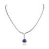 Image 1 : 18KT White Gold 5.96ct Tanzanite and Diamond Tennis Necklace