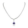 Image 1 : 18KT White Gold 5.96ct Tanzanite and Diamond Tennis Necklace