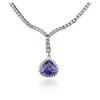 Image 2 : 18KT White Gold 5.96ct Tanzanite and Diamond Tennis Necklace