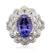 Image 1 : 14KT White Gold 3.39ct Tanzanite and Diamond Ring