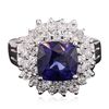 Image 1 : 14KT White Gold 3.13ct Sapphire and Diamond Ring