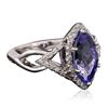 Image 2 : 14KT White Gold 2.28ct Tanzanite and Diamond Ring