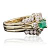 Image 2 : 14KT Yellow Gold 0.50ct Emerald and Diamond Ring