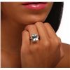 Image 2 : Platinum 5.60ct Aquamarine and Diamond Ring