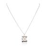 Image 2 : 14KT White Gold 0.15ctw Diamond Pendant With Chain