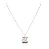 Image 2 : 14KT White Gold 0.15ctw Diamond Pendant With Chain