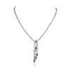 Image 1 : 18KT White Gold 5.58ctw Sapphire and Diamond Necklace