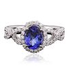 Image 1 : 14KT White Gold 1.31ct Tanzanite and Diamond Ring