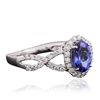 Image 2 : 14KT White Gold 1.31ct Tanzanite and Diamond Ring