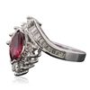 Image 2 : 14KT White Gold 0.71ct Ruby and Diamond Ring