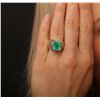 Image 2 : 10KT Two-Tone Gold 4.31ct Emerald and Diamond Ring