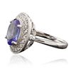 Image 2 : 14KT White Gold 2.82ct Tanzanite and Diamond Ring