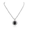 Image 2 : 14KT and 18KT White Gold 30.50ctw Black Diamond Pendant With Chain