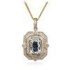 Image 1 : 14KT Yellow Gold 7.50ct Aquamarine and Diamond Pendant With Chain