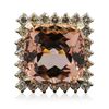 Image 3 : 14KT Yellow Gold 17.75ct Morganite and Diamond Ring