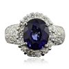 Image 1 : 14KT White Gold 4.79ct Sapphire and Diamond Ring