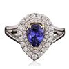 Image 1 : 14KT White Gold 1.22ct Tanzanite and Diamond Ring