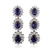 Image 1 : 14KT White Gold 3.78ctw Sapphire and Diamond Earrings