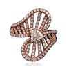 Image 3 : 14KT Rose Gold 0.86ctw Diamond Ring