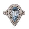 Image 1 : 14KT White Gold 4.23ct Aquamarine and Diamond Ring