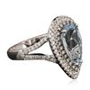Image 2 : 14KT White Gold 4.23ct Aquamarine and Diamond Ring