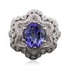 Image 1 : 18KT White Gold 3.92ct Tanzanite and Diamond Ring