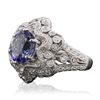 Image 2 : 18KT White Gold 3.92ct Tanzanite and Diamond Ring