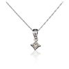 Image 1 : 14KT White Gold 0.25ct Diamond Pendant With Chain