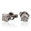 Image 2 : 14KT White Gold 1.35ctw Diamond Stud Earrings