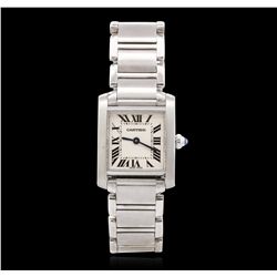 Ladies Stainless Steel Cartier Tank Wristwatch