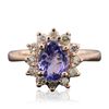 Image 1 : 14KT Rose Gold 0.96ct Tanzanite and Diamond Ring