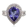 Image 1 : 14KT White Gold 4.44ct Tanzanite and Diamond Ring