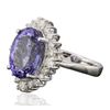 Image 2 : 14KT White Gold 7.07ct Tanzanite and Diamond Ring